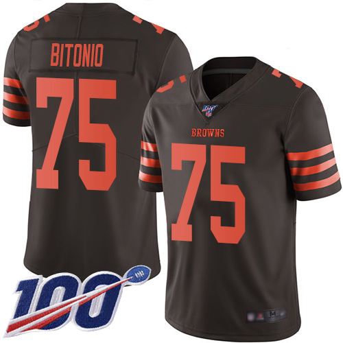 Cleveland Browns Joel Bitonio Men Brown Limited Jersey #75 NFL Football 100th Season Rush Vapor Untouchable->cleveland browns->NFL Jersey